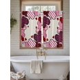 thumbnail image 4 of Valentine's Day Bathroom Window Curtain, Pink Strip Love Hearts Rustic Burlap Light Filtering Coffee Kitchen Curtains, Bedroom Living Room Curtains 2 Panel 84"x54", 4 of 6