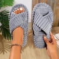thumbnail image 5 of Mostsola Slippers for Women Memory Foam Corduroy House Slippers Comfort Open Toe Slides Sandals, 5 of 9