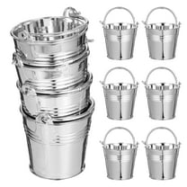 ETHZZLE 10Pcs Small Plated Silver Plastic Buckets with Handles for Versatile Storage Use