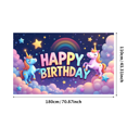 thumbnail image 5 of LUUFILx Unicorn Happy Birthday Party Backdrop Colorful Banner Decorations Photography Props Kids Celebration Background Rainbow Stars Cloud Decorations, 5 of 7