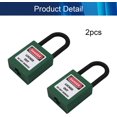 thumbnail image 4 of Wekity 2PCS Lockout Tagout Locks Safety Padlock Loto Locks Keyed Alike PA Lock Out Tag Out Steel Shackle Small Luggage Padlocks Green 2PCS-0621, 4 of 5