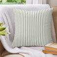 thumbnail image 3 of Pillow Covers 24x24 Set of 2, Sage Green Vertical Striped Throw Pillow Covers Decorative Couch Cushion Cover, Farmhouse Thin Line Stripes Microfiber Soft Pillowcases for Bedroom Living Room Sofa, 3 of 9