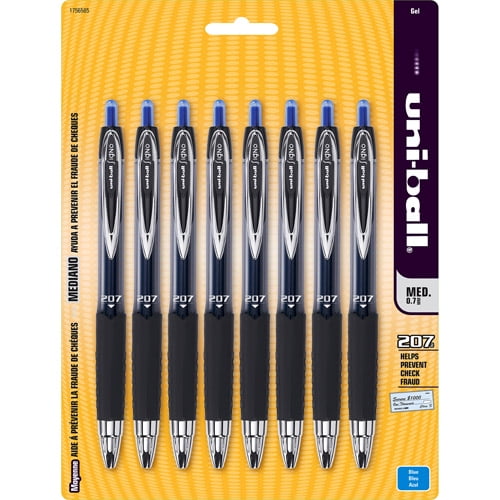 uni-ball 207 Gel Retractable Pen Set of 8, Blue - Walmart.com
