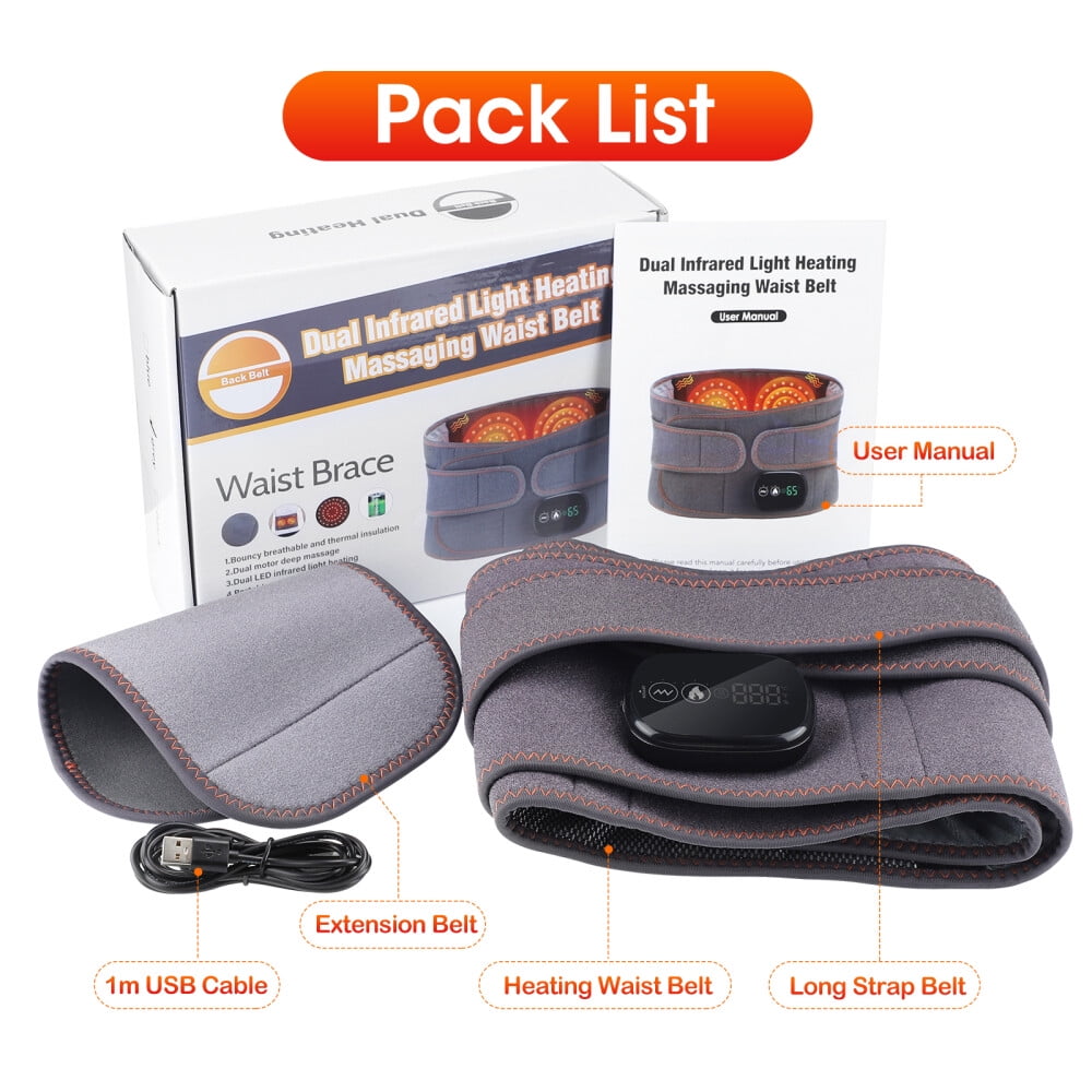 Infrared Heating Waist Massager Electric Belt Vibration USB Slimming Red Light