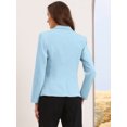 thumbnail image 3 of DARING DIVA Women's Casual Long Sleeve One Button Pockets Suit Jacket M Sky Blue, 3 of 7
