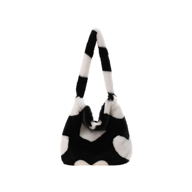 Bolso Hombro para Mujer Mano Felpa Con Corazón Dibujos Animados Hobo Elegante Suave A La