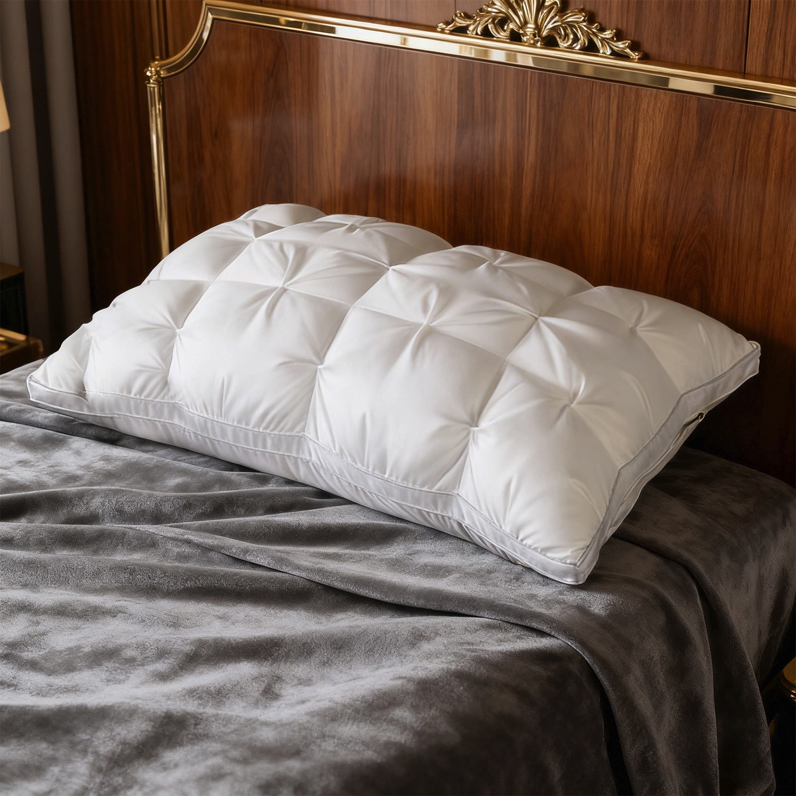 Luxury Goose Feather Down Pillows, Hotel Bed Pillows for Sleeping, Soft Fluffy for Sleepers (19"x29")