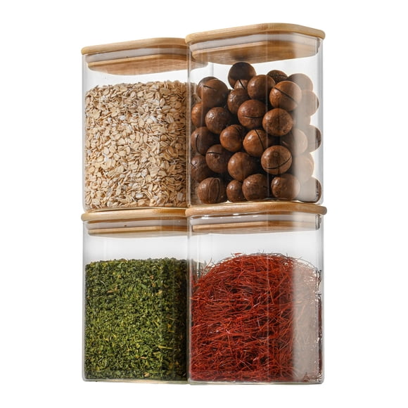 Set de 4 Contenedores de Vidrio para Alimentos D2scrma de 1100 ml
