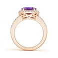 thumbnail image 2 of ANGARA Natural 2.28 Ct. Amethyst with Diamond Halo Ring in 14K Rose Gold for Women (Ring Size: 3.5), 2 of 9