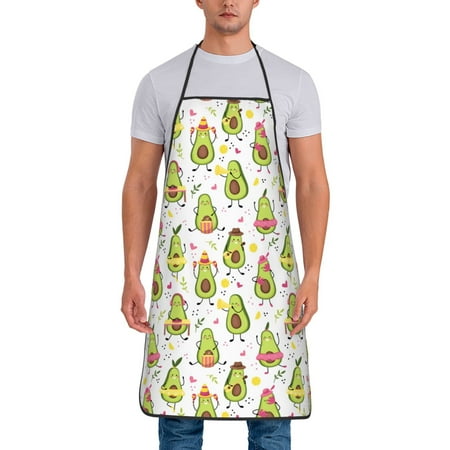 

Lukts Avocado Playing Music Print Unisex Tie-Up Aprons Bibs for Chef Kitchen Grill Beverage Shop