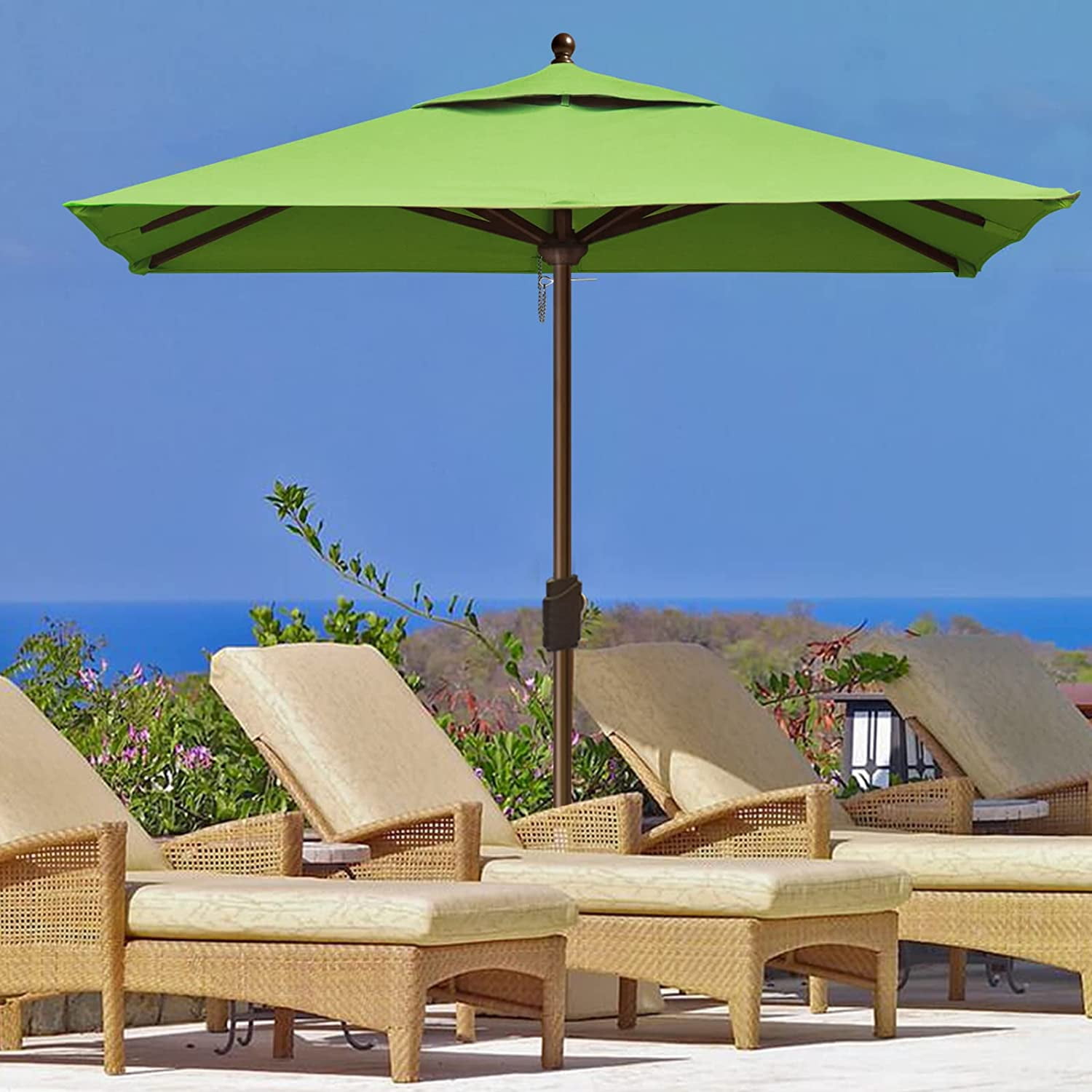 belham living 9 ft sunbrella deluxe tilt aluminum patio umbrella 9' Aluminum Sunbrella "Deluxe" Tilting Umbrella