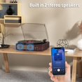 thumbnail image 6 of Bluetooth Vinyl Record Player,3-Speed Turntable with Stereo Speakers Vintage Phonograph Record Player, with RCA Line Out AUX in Headphone Jack (Brown), 6 of 14