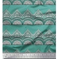 thumbnail image 1 of Soimoi Poly Georgette Fabric Leaves & Floral Block Print Fabric by The Yard 42 Inch Wide, 1 of 3