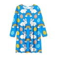 thumbnail image 4 of Robe à Manches Longues pour Filles, Robe Patineuse Évasée pour Filles, Robe Décontractée Extensible à Col Rond pour l'École, Récital, Pâques, Fête, Tenue de Printemps Hiver, 4 of 8