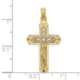 thumbnail image 3 of Diamond2Deal 14K Yellow Gold Fancy Crucifix Charm Pendant for Women (L- 1.3 in, W- 0.71 in), 3 of 4
