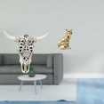 thumbnail image 2 of Escultura de pared de resina con forma de cabeza de toro, decoración de pared, estatua de gato, adorno de cerámica para escritorio, diseño único, adec, 2 of 8