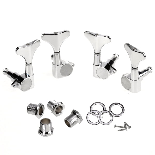 Clavijas de Afinación de Bajo Cromadas, Afinadores, Cabezales de 2L 2R para Guitarra Acústica / Eléctrica Yuyangstore Cabezales de máquina