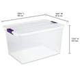 thumbnail image 2 of Sterilite 62 Liter ClearView™ Latch Box, Clear Plastic Storage Bin with Lid and Purple Latch, 6 Pk, 2 of 9