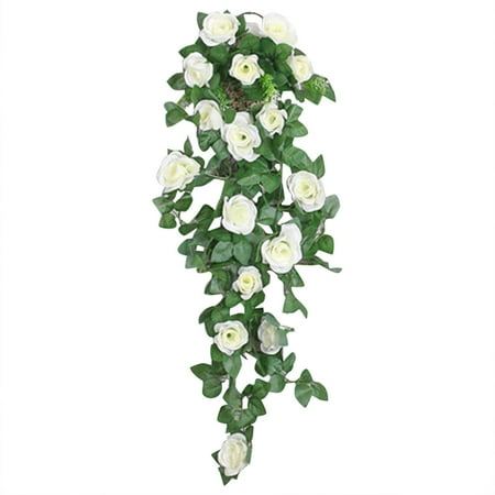 

ArtificialK Flowers Wall Hanging False Flower Vine Living Room Wall Decoration Green Ceiling Indoor Pipe Wall Hanging Flower Art