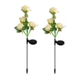 thumbnail image 1 of White Plastic Solar Simulation Rose Light Garden Stake Outdoor Decor 2Pcs 29.53X7.87 Inch White, 1 of 7
