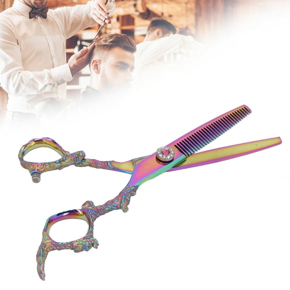 Professional Thinning Shears, Stainless Steel Hair Cutting Scissors, Curved Handle for Comfort, Safe and Easy to Use, for Family, Kids, Hairdressers