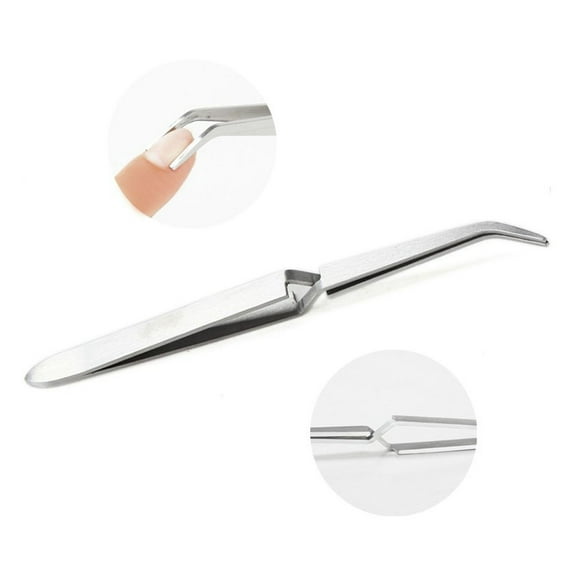 Rolabling Pinzas para decoración de uñas, herramientas para recoger diamantes de imitación, recortadoras, herramientas para decoración de uñas de acero inoxidable (tamaño 1)