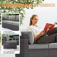 thumbnail image 4 of Gotland 8-Piece Rattan Wicker Patio Furniture Set with Propane Table, Gray, 4 of 8