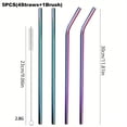 thumbnail image 4 of Pajita Acero Inoxidable Con Cepillo para 4 Uds. 40oz (multicolor), 4 of 4