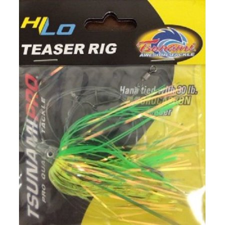 tsunami hi-lo mylar teaser fluke flounder rig chartreuse green (Best Flounder Fishing In Texas)