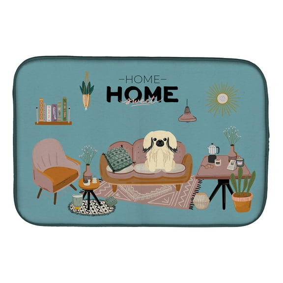 Cream Pekingese Sweet Home Dish Drying Mat