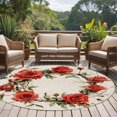 thumbnail image 5 of Floral Wreath Round Area&nbsp;Rug 5ft Blossoming Rose Non-Slip&nbsp;Washable Circle Rugs Soft Felt Indoor Floor Mat for Bedroom Kitchen Living Room Bathroom, 5 of 9
