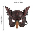 thumbnail image 3 of Realistic Half Face Owl Mask for Halloween Costume Parties, Easter Role Play, Themed Events - Comfortable Plastic Adult Mask with Adjustable Straps, 3 of 7