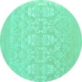 thumbnail image 1 of Ahgly Company Indoor Round Oriental Turquoise Blue Industrial Area Rugs, 7' Round, 1 of 4