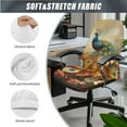 thumbnail image 3 of FKELYI Retro Peacock Print Office Chair Slipcover with 2 Pcs Stretchable Armrest Covers High Back Swivel Boss Chair Protector Cover Anti-Dust Armchair Decor, Small, 3 of 6