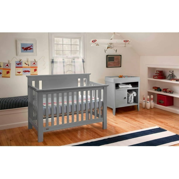 Lolly & Me Delaney 4in1 Convertible Crib Gray