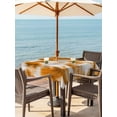 thumbnail image 3 of Outdoor Tablecloth with Umbrella Hole for Patio/Picnic/Party/Camping, Orange Grey Waterproof Table Cloth Square Cover Washable, Vintage Minimalist Abstract Gradient Art (60"x 60"), 3 of 8