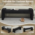 thumbnail image 3 of 58.7" End of Bed Bench,Upholstered Modern Bedroom Bench for Living Room & Entryway, Easy Assembly, Footrest Ottoman Accent Window Bench with Solid Wood Frame & Curved Arm, Black, 3 of 9