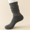 thumbnail image 2 of Autumn Winter Thigh High Socks Coarse Knit Calf Warmers Versatile Academic Style -Pilling Stay-Up Legwear, 2 of 3