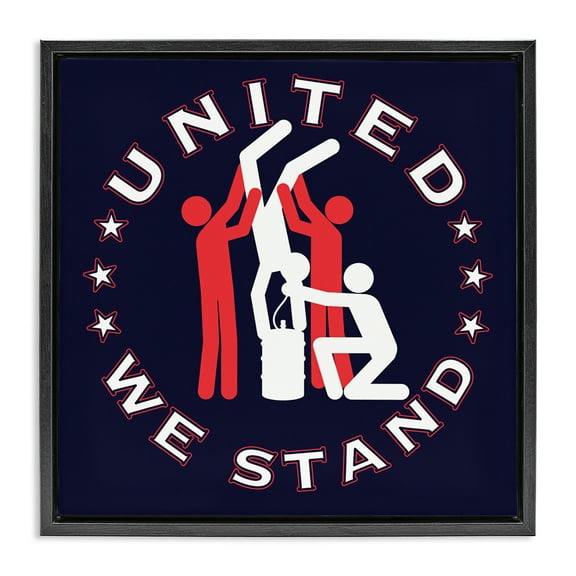 Stupell Industries Funny Keg Stand Novelty & Humor Painting Black Floater Framed Canvas Art Print Wall Art, 18 x 18