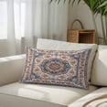 thumbnail image 3 of Blue Burnt Orange Boho Standard Size Pillow Cover, Pillowcase Protectors with Zipper, Breathable Decorative Throw Pillow Case Cover, Antique Southwestern Ethnic Pillow Shams for Couch Sofa 20x26Inch, 3 of 8