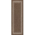 thumbnail image 3 of Unique Loom Outdoor Border Collection Area Rug - Soft Border (2' x 6' 1" Runner Brown/Ivory), 3 of 7