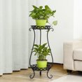 thumbnail image 6 of 2 Tier Metal Plant Stand Flower Pot Holder Shelves for Garden Home, Vintage & Rustic Style Indoor Outdoor Pots Container Supports, 6 of 8