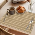thumbnail image 3 of Camel Striped Placemats Set of 6 Farmhouse Vintage Camel Stripes Place Mats Indoor Wipeable Table Mats Washable Cloth Dining Table Placemats for Kitchen Holiday Party Home Decor 13x19 Inch, 3 of 9