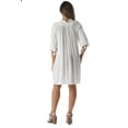 thumbnail image 4 of Riviera Sun Embroidered Casual Dress with Smocking Top (White / Navy, Small), 4 of 4