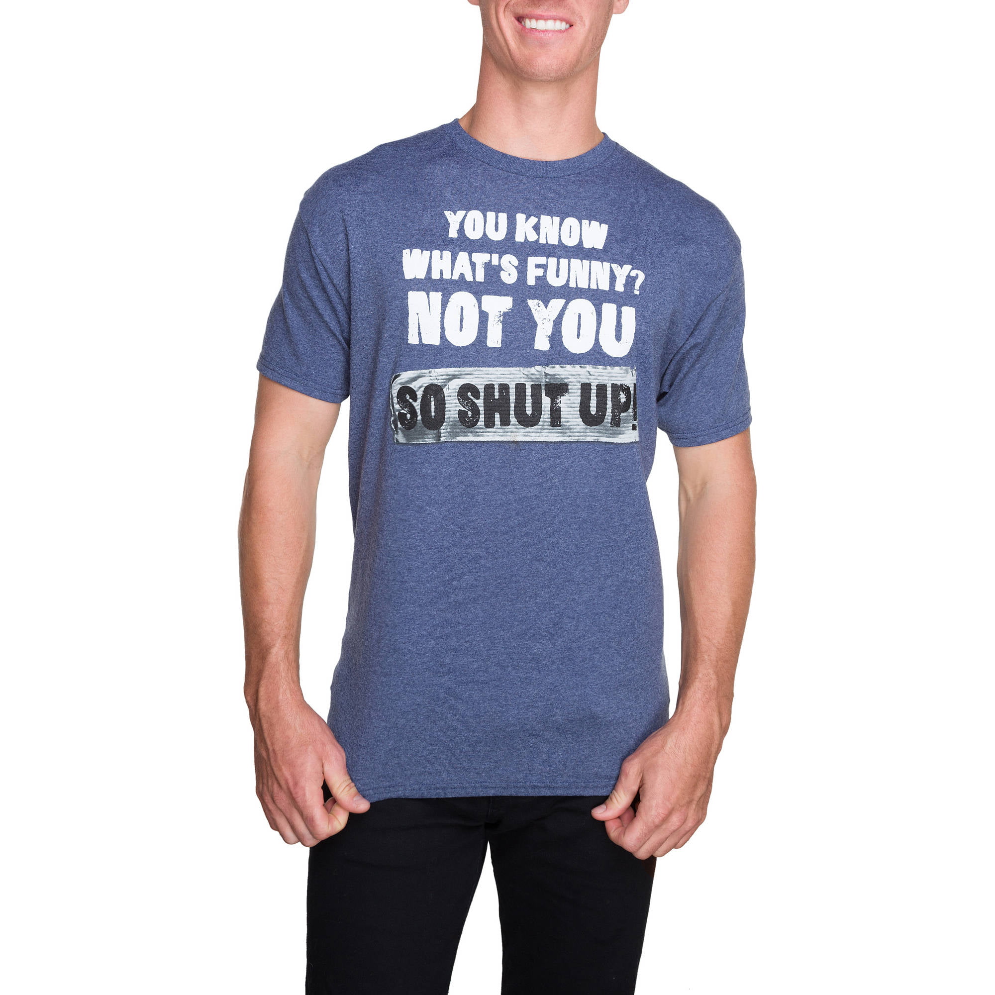 Mens Short Sleeve Shut Up Humor Graphic T Shirt 