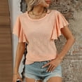 thumbnail image 3 of Blczomt Ruffle Sleeve Spring Tops for Women 2025 Dressy Shirt Orange Plain Summer Trendy Womens Shirts Casual, 3 of 7