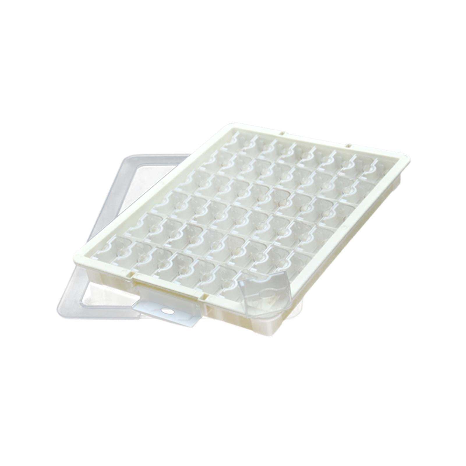 QccHieUs Bead Storage Box Bead Organizer Box with Lid Portable with Compartments Supplies 48 Grid