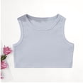 thumbnail image 2 of Gaexia Girls Cropped Tank Top Fashion Athletic Sleeveless Casual Shirt Kids Youth Teenage Summer Sports Girls Fashion (Light Gray,6-7 Years), 2 of 4