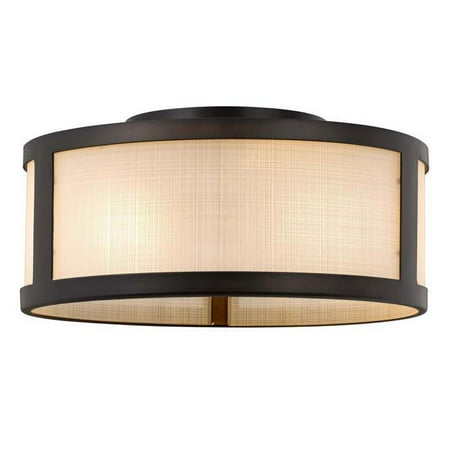 

Worldwide Lighting E30010-013 5.8 x 11.8 x 11.8 in. Calais 2-Light Linen Glass Flush Mount ORB