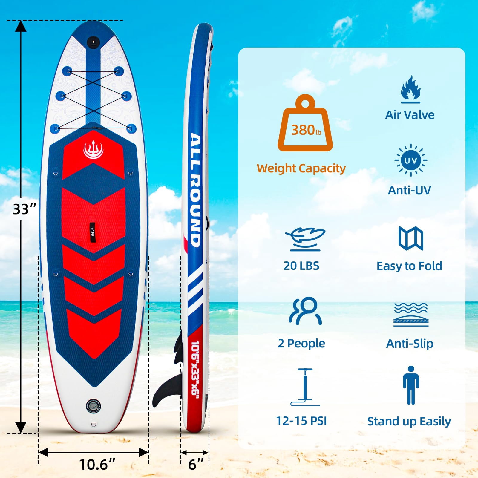 Inflatable Stand Up Paddle Boards, with SUP Paddle Board Accessories, Wide Stable Design, Non-Slip Comfort Deck for Youth & Adults